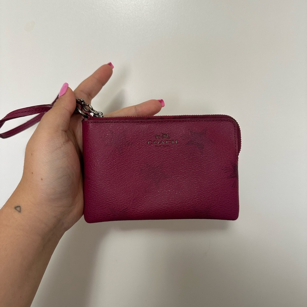 Coach F64239 Star Canyon Leather Pink/Purple Wristlet